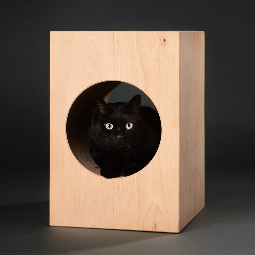 Modern Natural Rectangular Side Table with Storage Pine Wood End Table window image