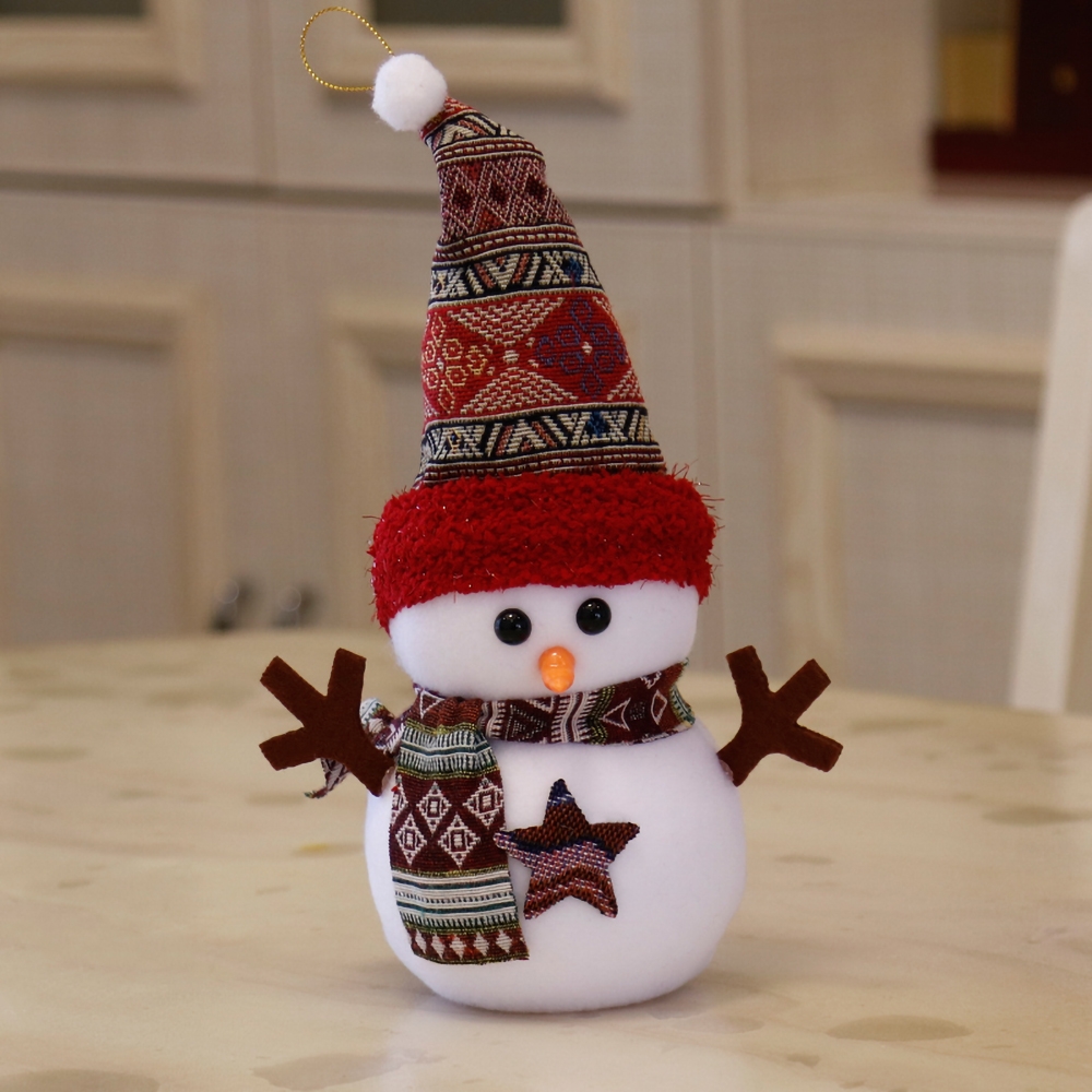 Christmas Decoration Snowmen Doll Snowmen Plush Toys Stuffed Linen Set of 4 window image