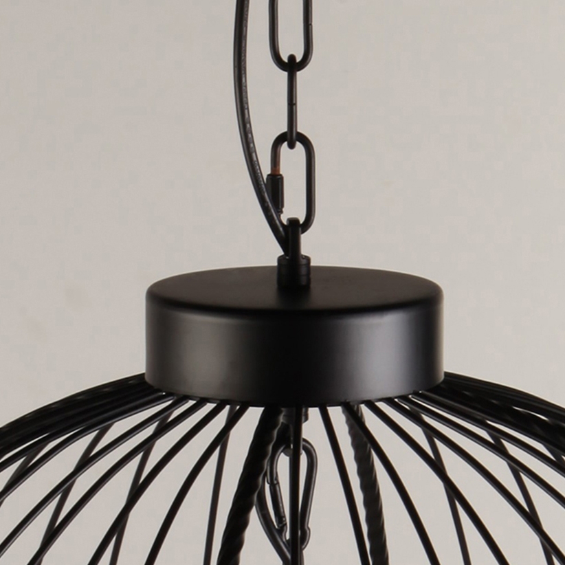 Industrial Retro 8-Light Black Clear Crystal & Metal Scroll Birdcage Lantern Chandelier 2-Tier Candle Light window image