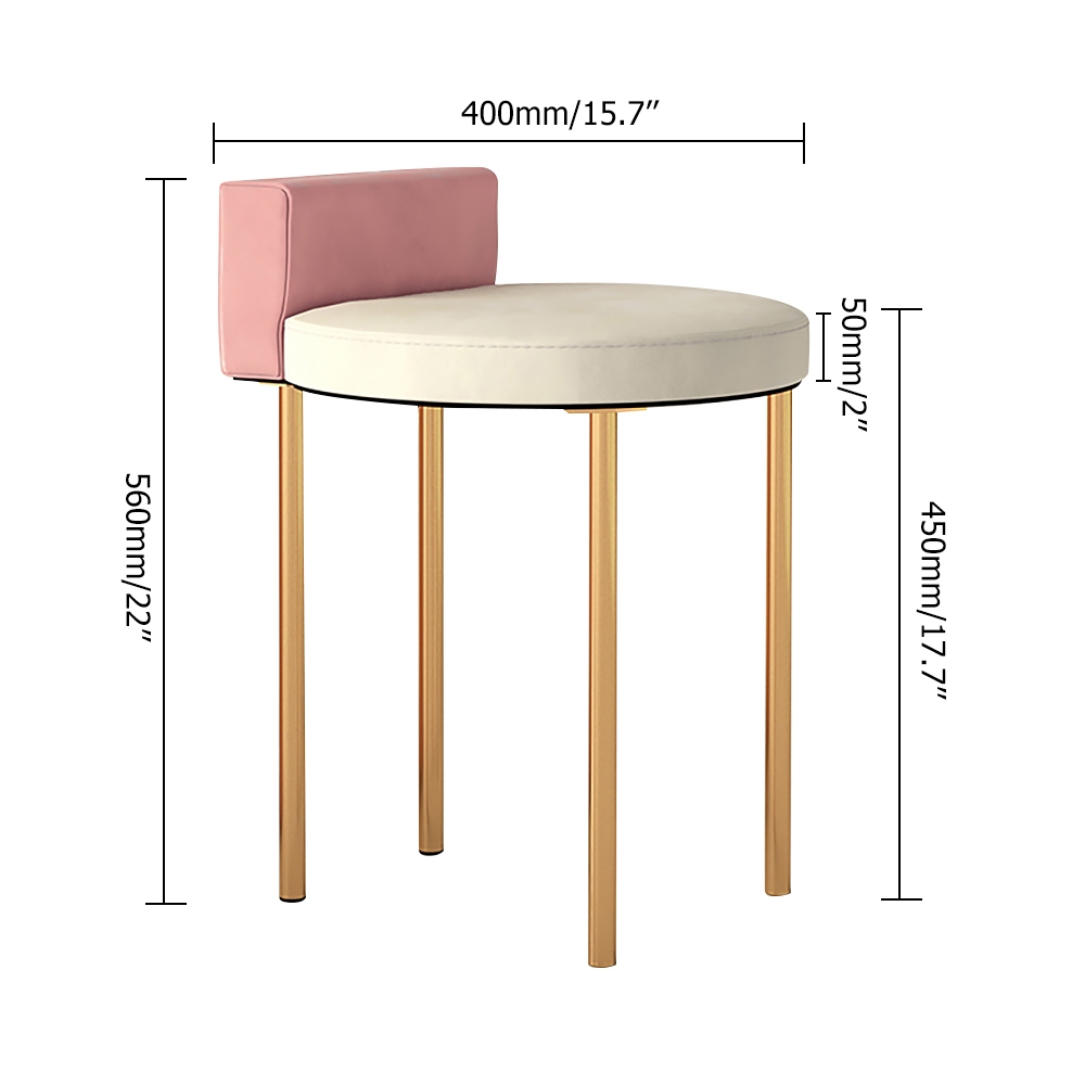 Pink Velvet Accent Chair Modern Upholstered Armless Chair with Metal Legs window image