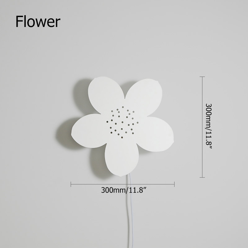 Modern Creative Plug-In Wall Light with Switch Flower Kids Lighting in White window image