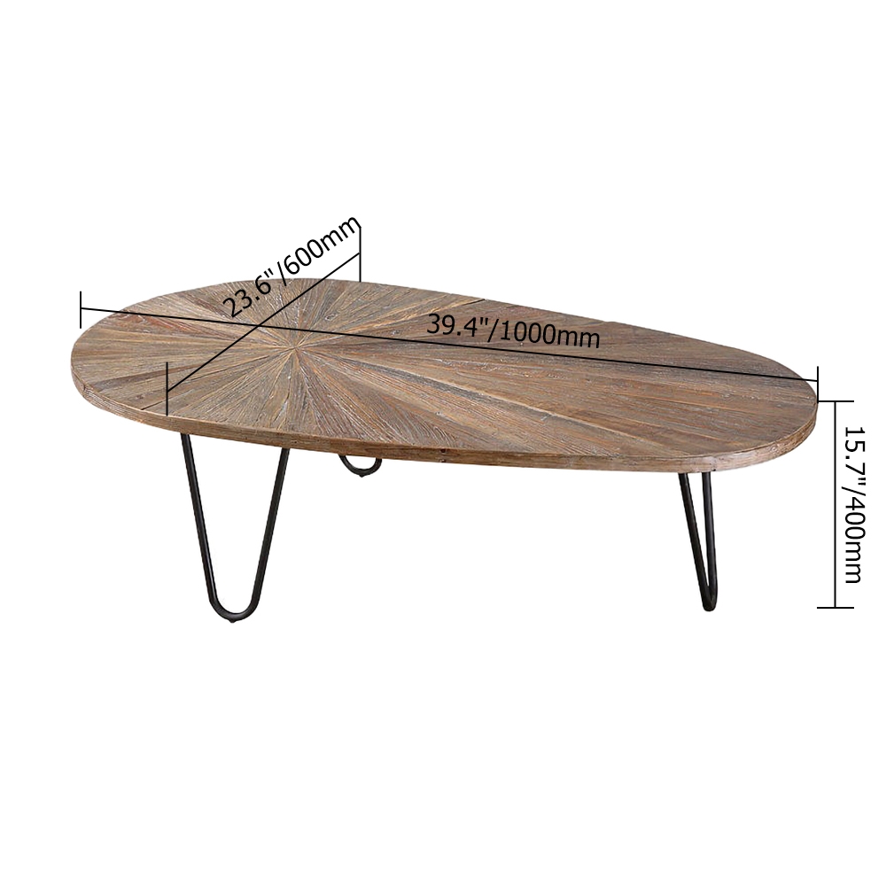 Rustic Coffee Table with Wooden Top & Metal Legs window image