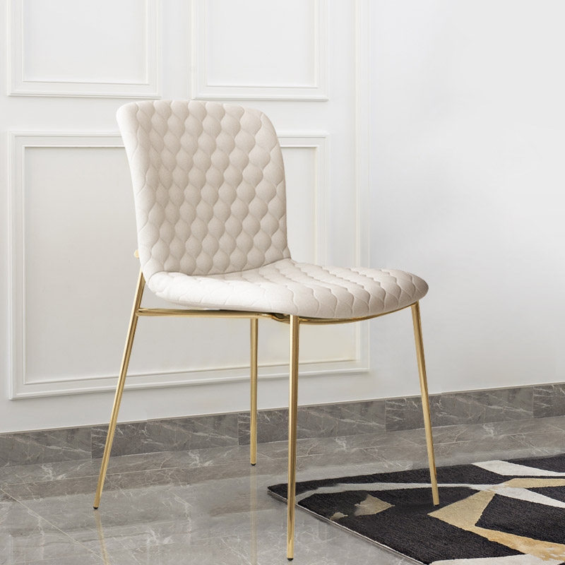 Upholstered Dining Chair White Velvet Dining Chair Gold Legs Side Chairs Set of 2 window image