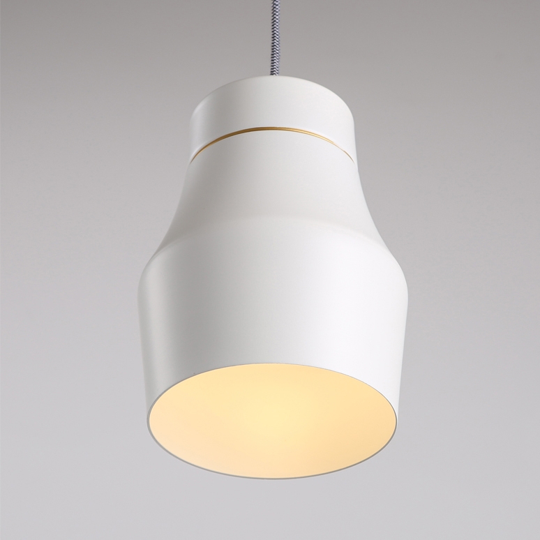 Contemporary Single Light Hanging Pendant Light Fixture in White window image
