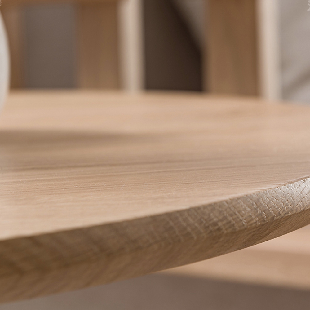 Natural Coffee Table Round Wooden Top Piece of 3 window image