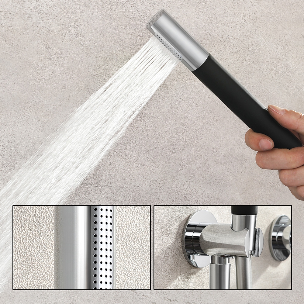 Ave Système de Douche à Effet Pluie avec Pomme de Douche de 8 Pouces et Douchette à Main Chrome image de fenêtre