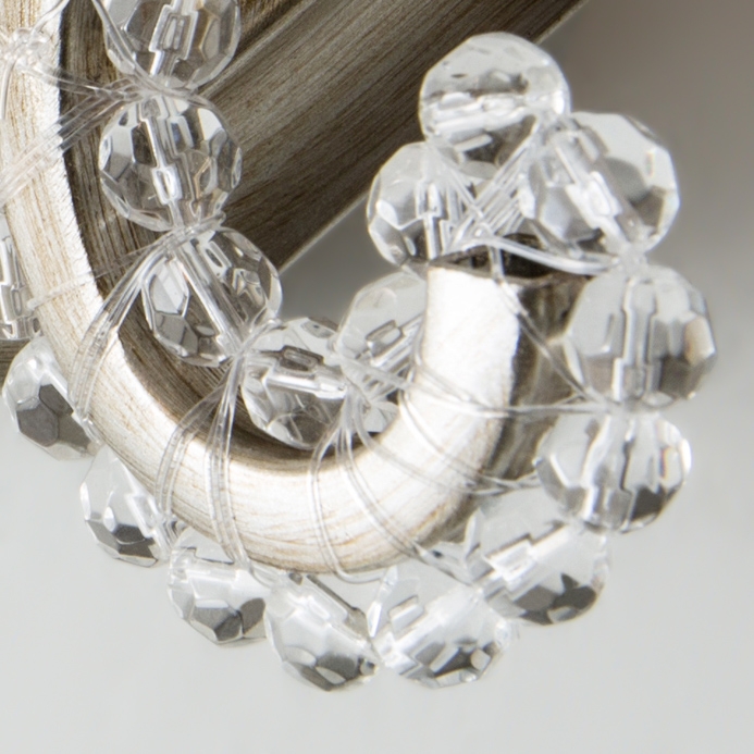 French Country Wall Light Clear Crystal Candle Indoor Wall Light 2-Light in Distressed Brushed Nickel window image