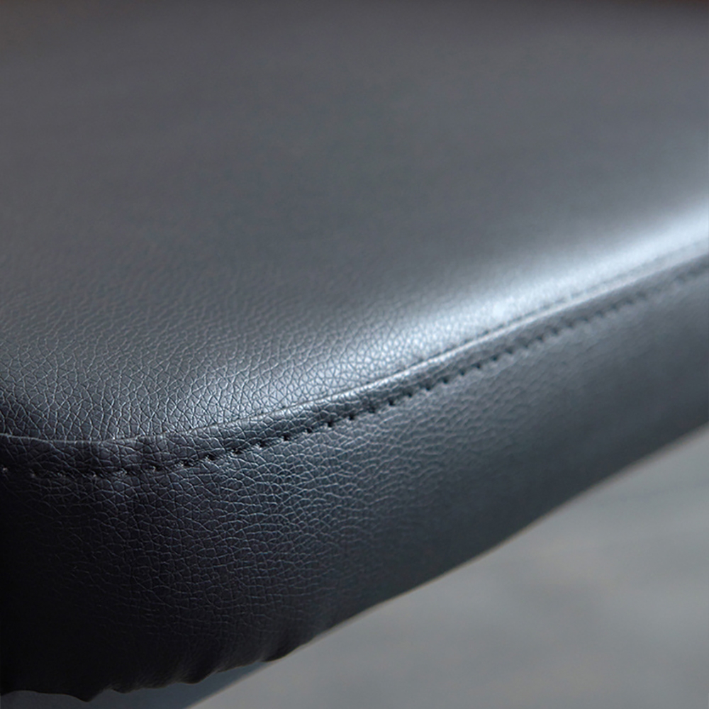 Modern High Backrest Dining Chair Upholstered Brown Faux Leather Dining Chair window image