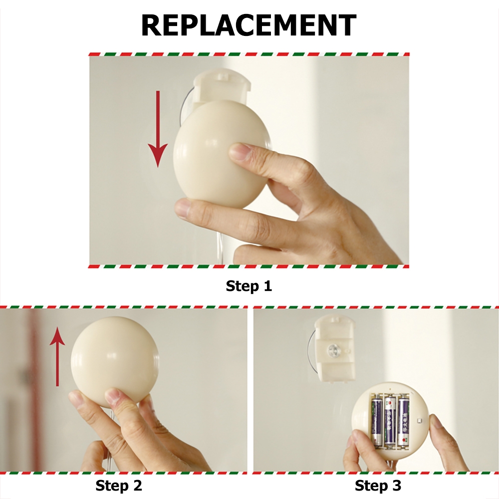 White Christmas Themed Window Lights Set of 6 Battery Powered LED Christmas Decoration window image