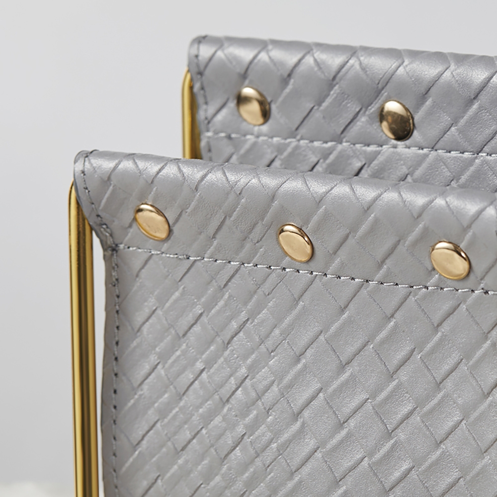Modern Leather Magazine Rack in Gray window image