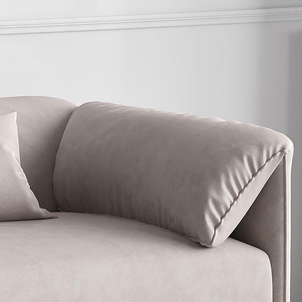 1800mm Grey Upholstered Sofa Modern Leath-Aire Black Legs window image