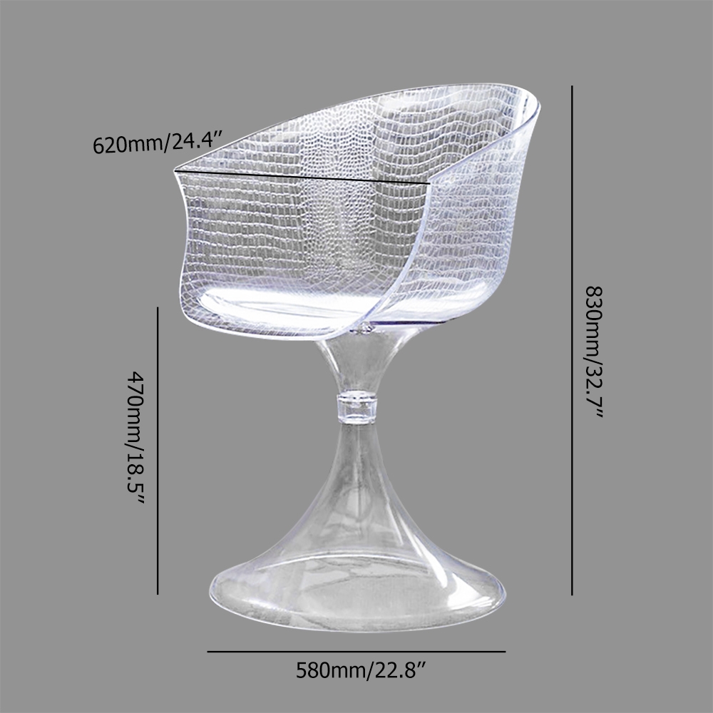 Modern Clear Accent Chair PC Material Accent Chair window image