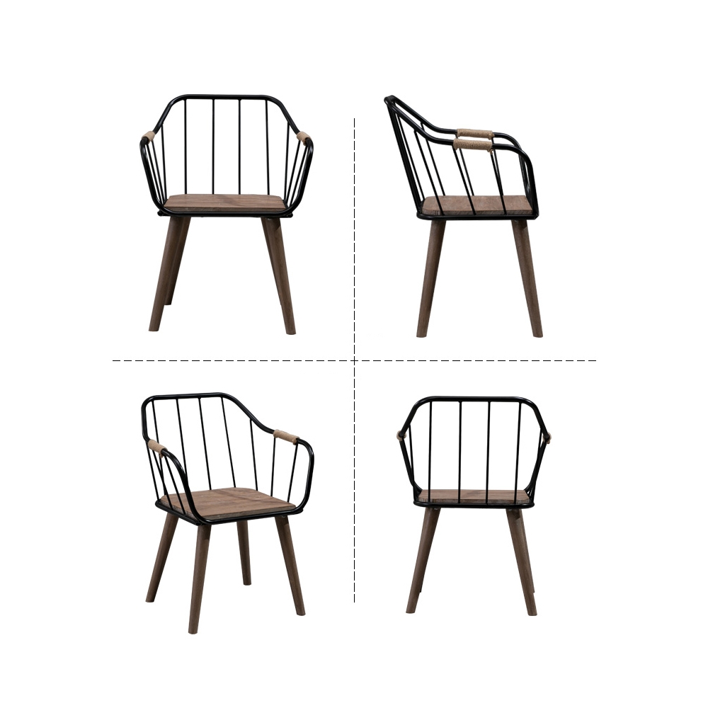 Fauteuil de salle à manger rétro industriel en métal image de fenêtre