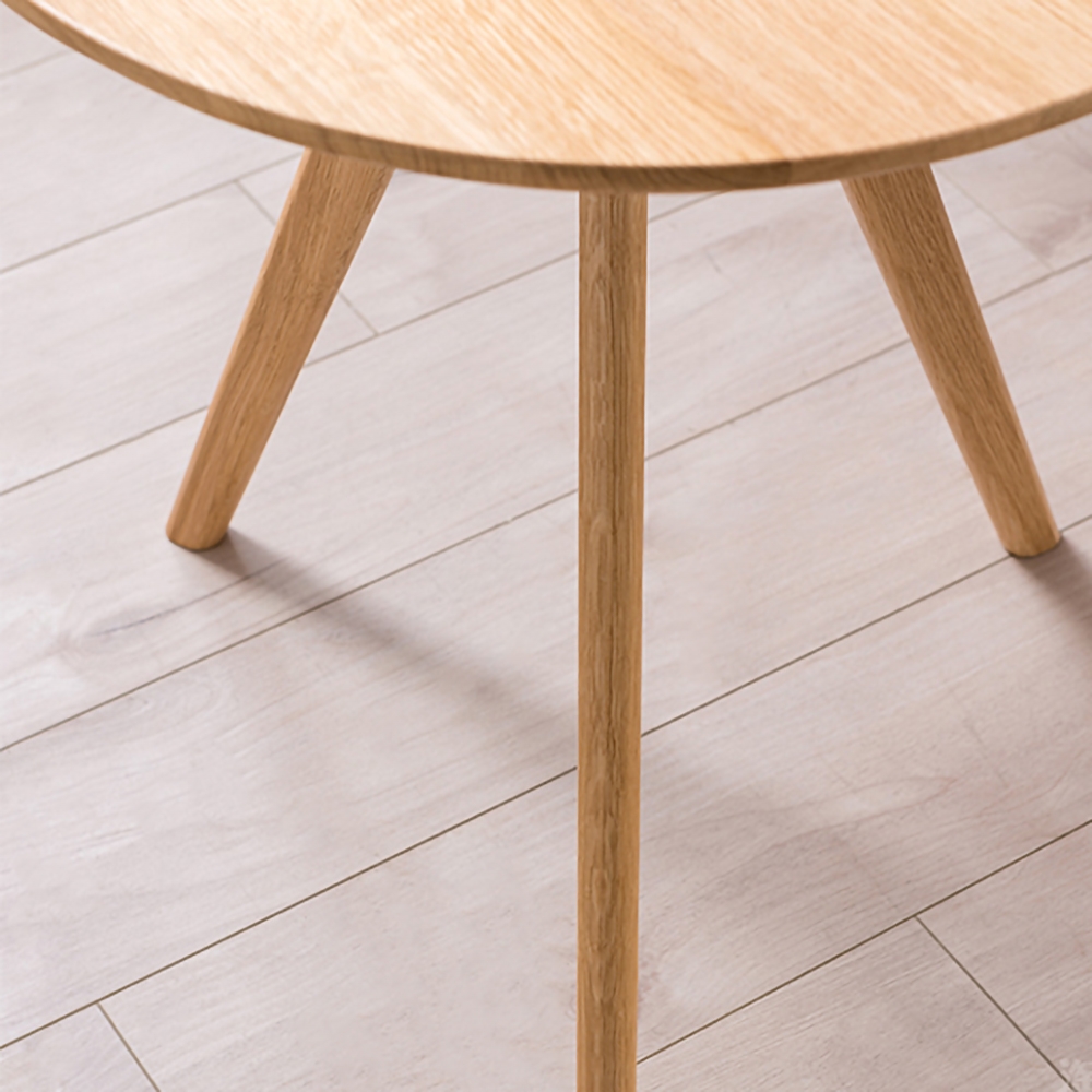 Natural Coffee Table Round Wooden Top Piece of 3 window image