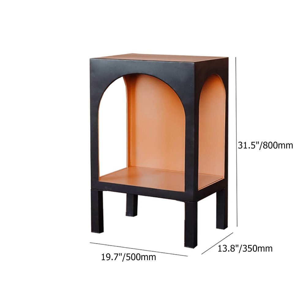 Black & Orange Modern End Table with Storage 2- Tiered Side Table window image