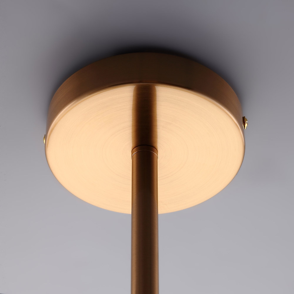 Modern 4-Light White Glass Globe Brass Metal Semi Flush Mount Ceiling Light Fixture window image