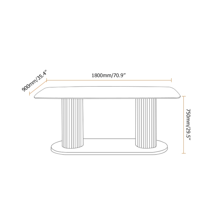 Modern Rectangular Faux Marble White Dining Table 71" Gold Base window image