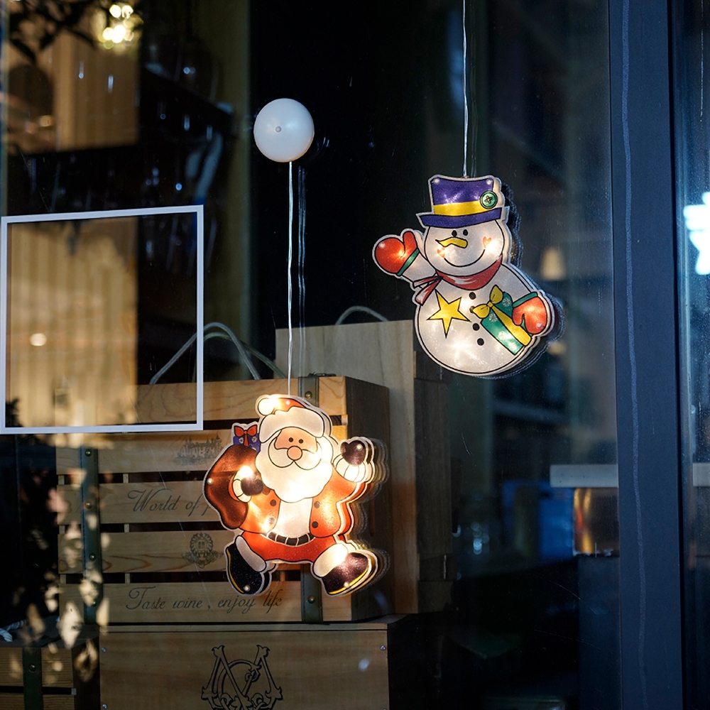 Colorful 5-Piece Christmas Themed Window Lights Battery Powered LED Christmas Decoration window image