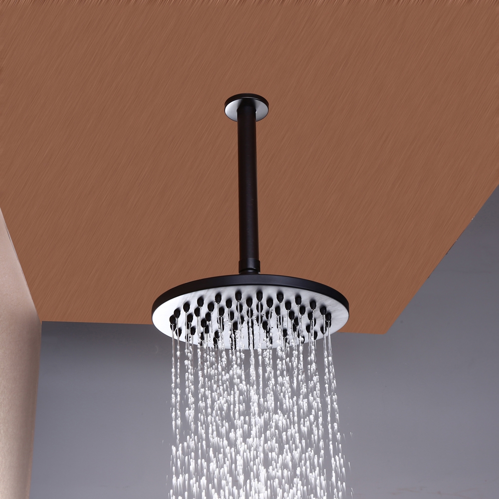 Retro Dual Funtions - Juego de cabezal de ducha de lluvia redondo de 20,3 cm (20,3 cm), color negro antiguo Imagen de ventana