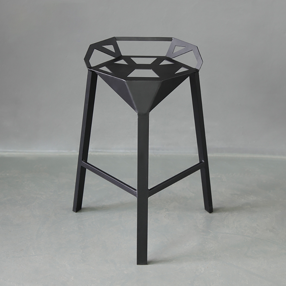 Industrial Metal Bar Stool with Special Hollow-out Struction Retro Chair window image