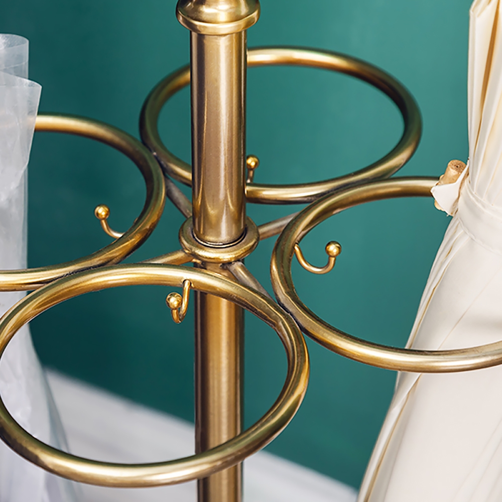 Retro Golden Umbrella Stand in Metal for Long/Folding Umbrella window image