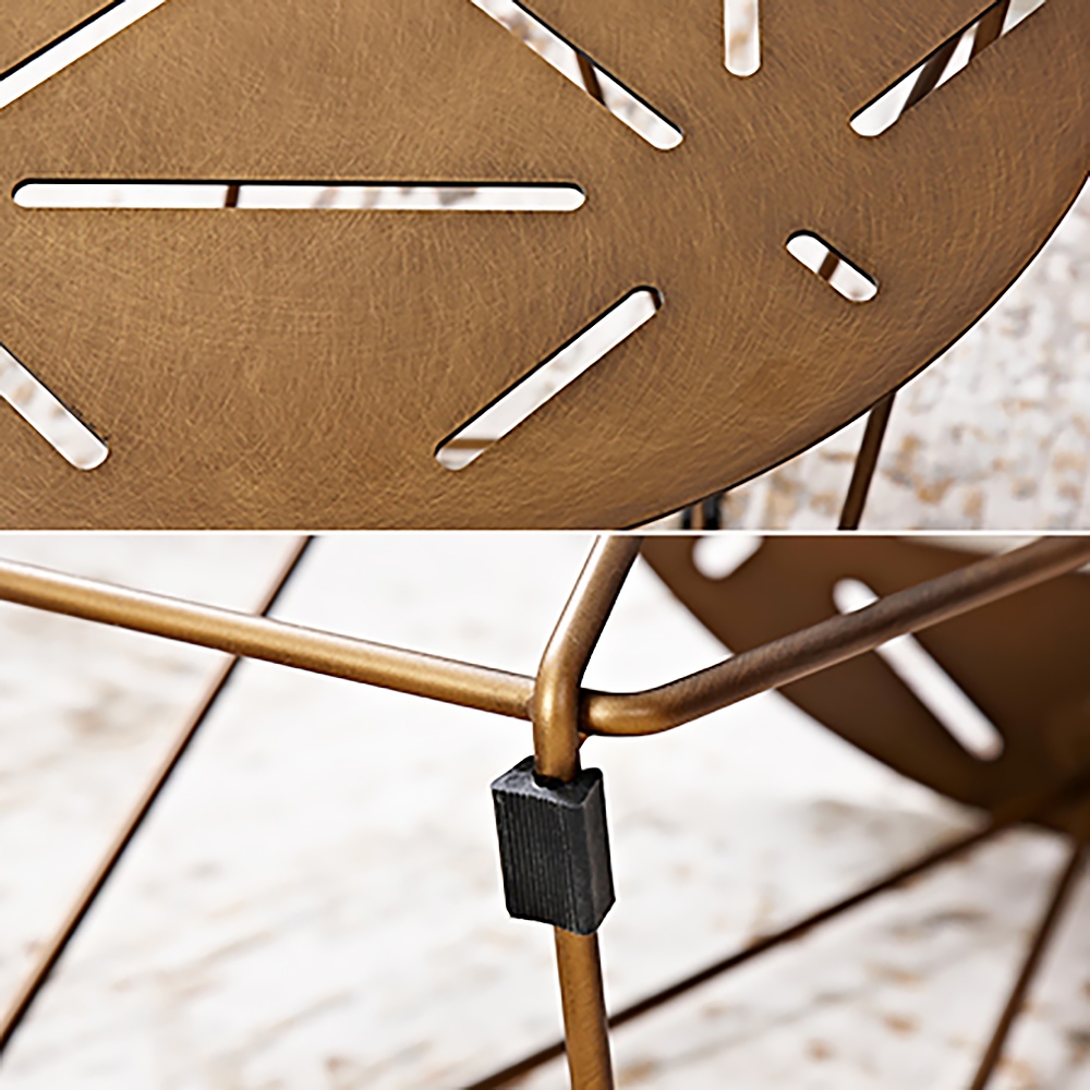 Industrial Loft Round Side Table Metal End Table window image