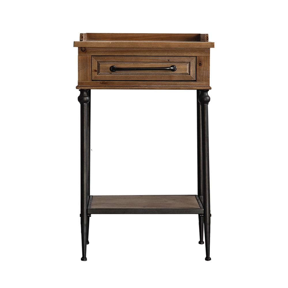 Industrial Standing Kitchen Shelving with Drawer in Black&Natural window image