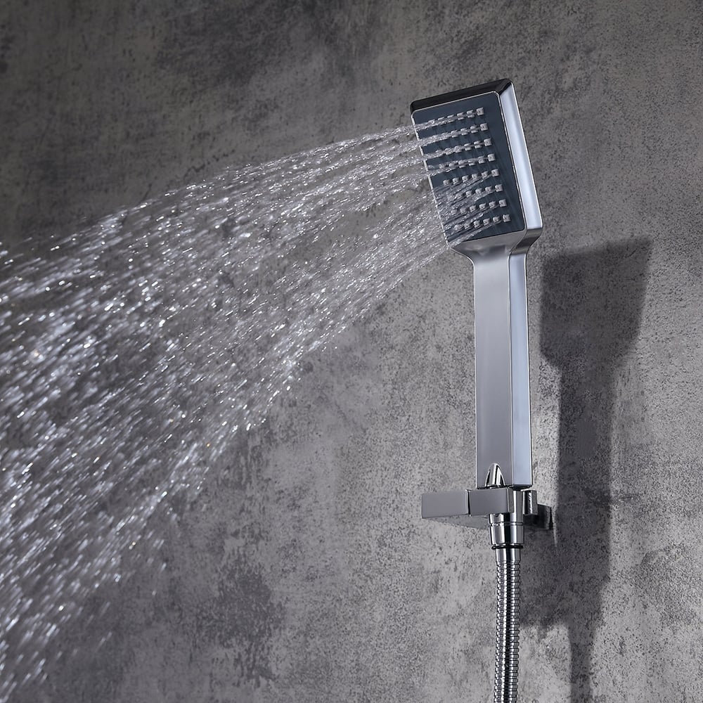 Dree Modern ABS Ceiling Mounted Rain Shower Head & Hand Shower Set Single Handle Brass in Polished Chrome window image