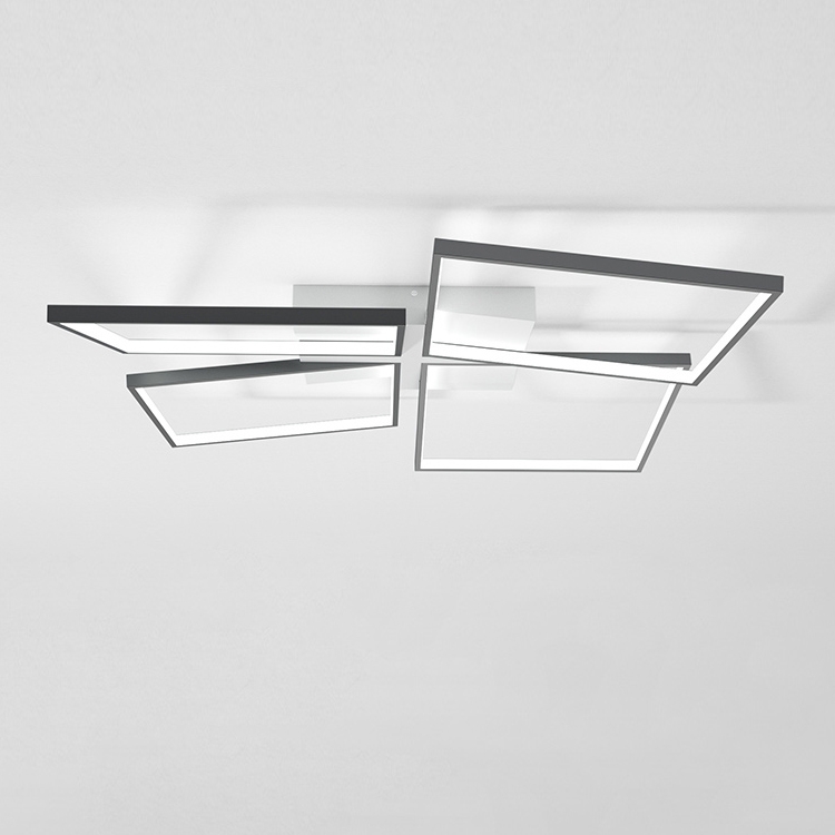 Modern Square LED Flush Mount Ceiling Light in Black & White window image