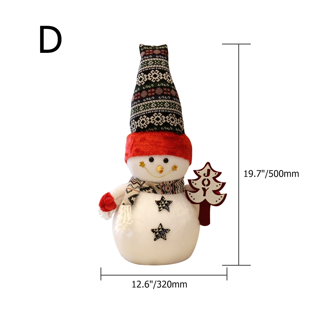 Christmas Decoration Snowmen Doll Snowmen Plush Toys Stuffed Linen Set of 4 window image