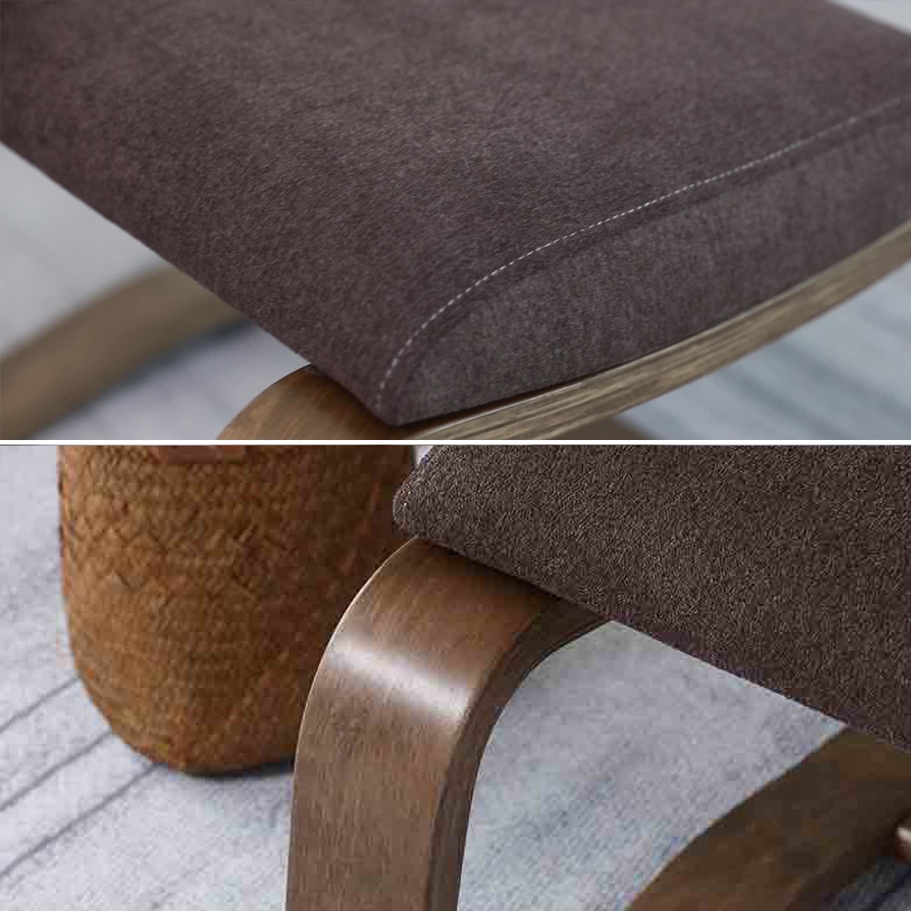 Coffee Rectangular Stool Upholstered Velvet Footrest Stool window image