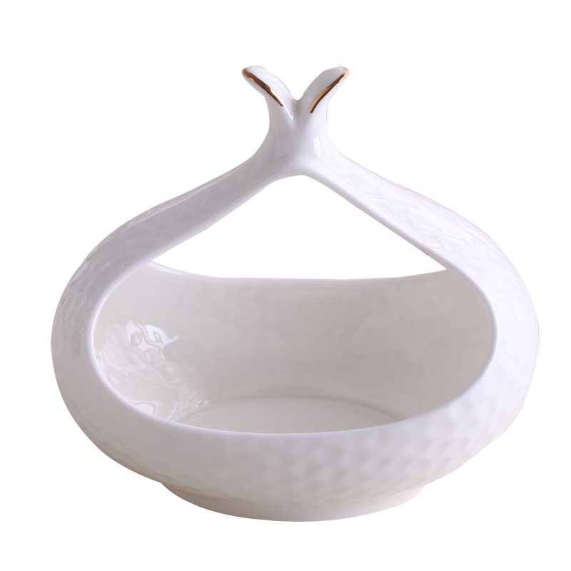 Contemporary Embossed White Utensil Organizer Kitchen Ceramic Utensil Holder with Gold Rim window image