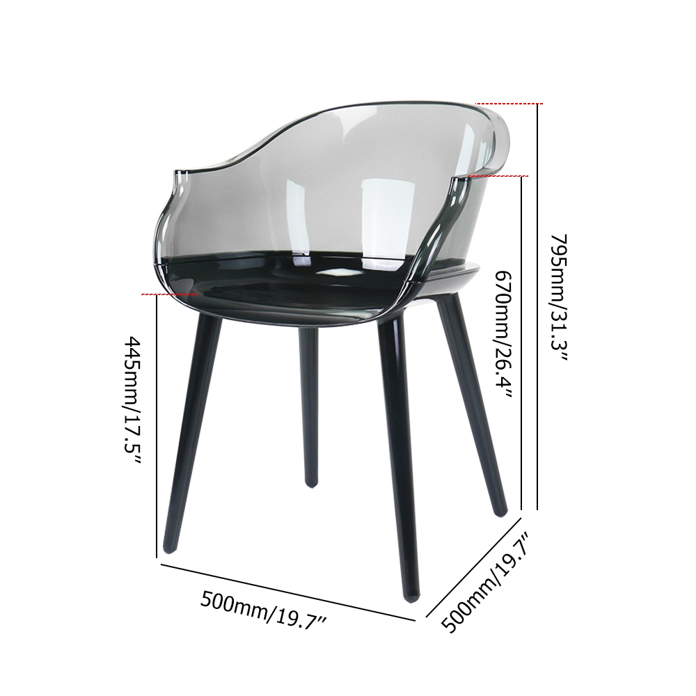 Modern Dining Chair High Back PC Material Dining Chair window image