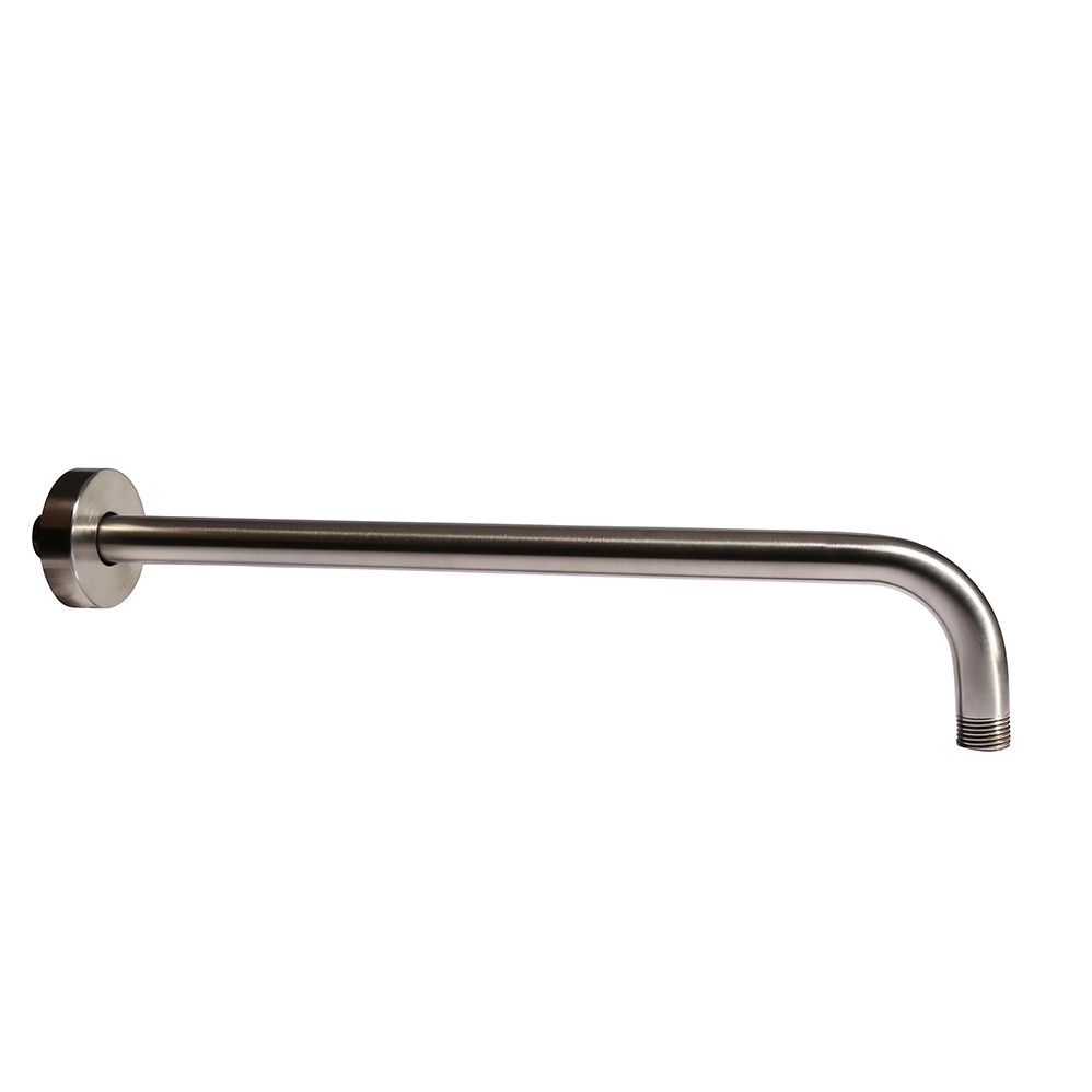 16" Brushed Nickel Stainless Steel Round Shower Arm Wall Mount Bath Fixture window image