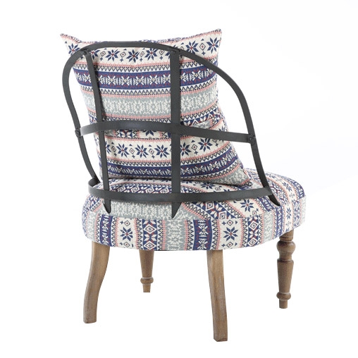 Retro Industrial Geometric Chair Armless Cocktail Chair Colorful Soft Fabric Slipper Chair with Back Pillow Style F window image