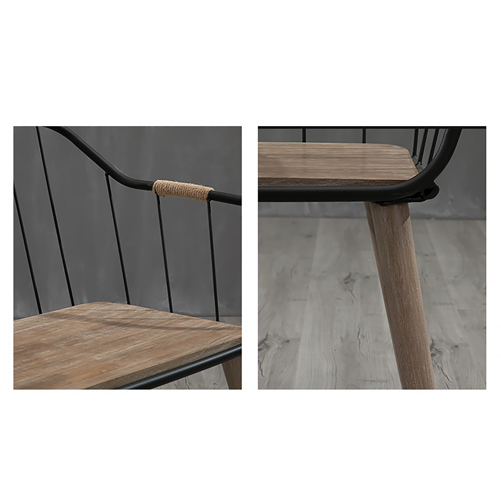 Fauteuil de salle à manger rétro industriel en métal image de fenêtre