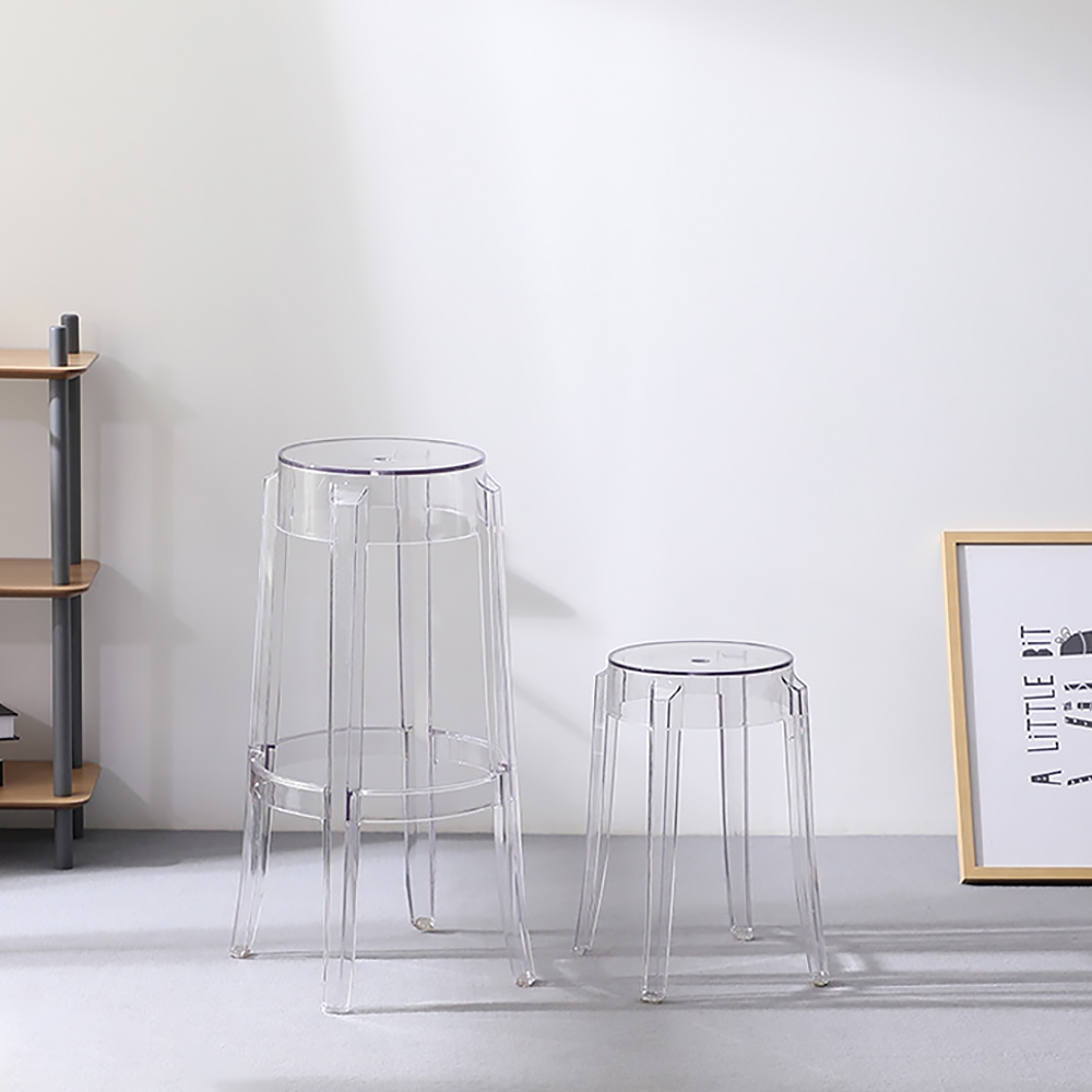 Modern Dining Chair Acrylic Clear Crystal High Dining Round Stool window image