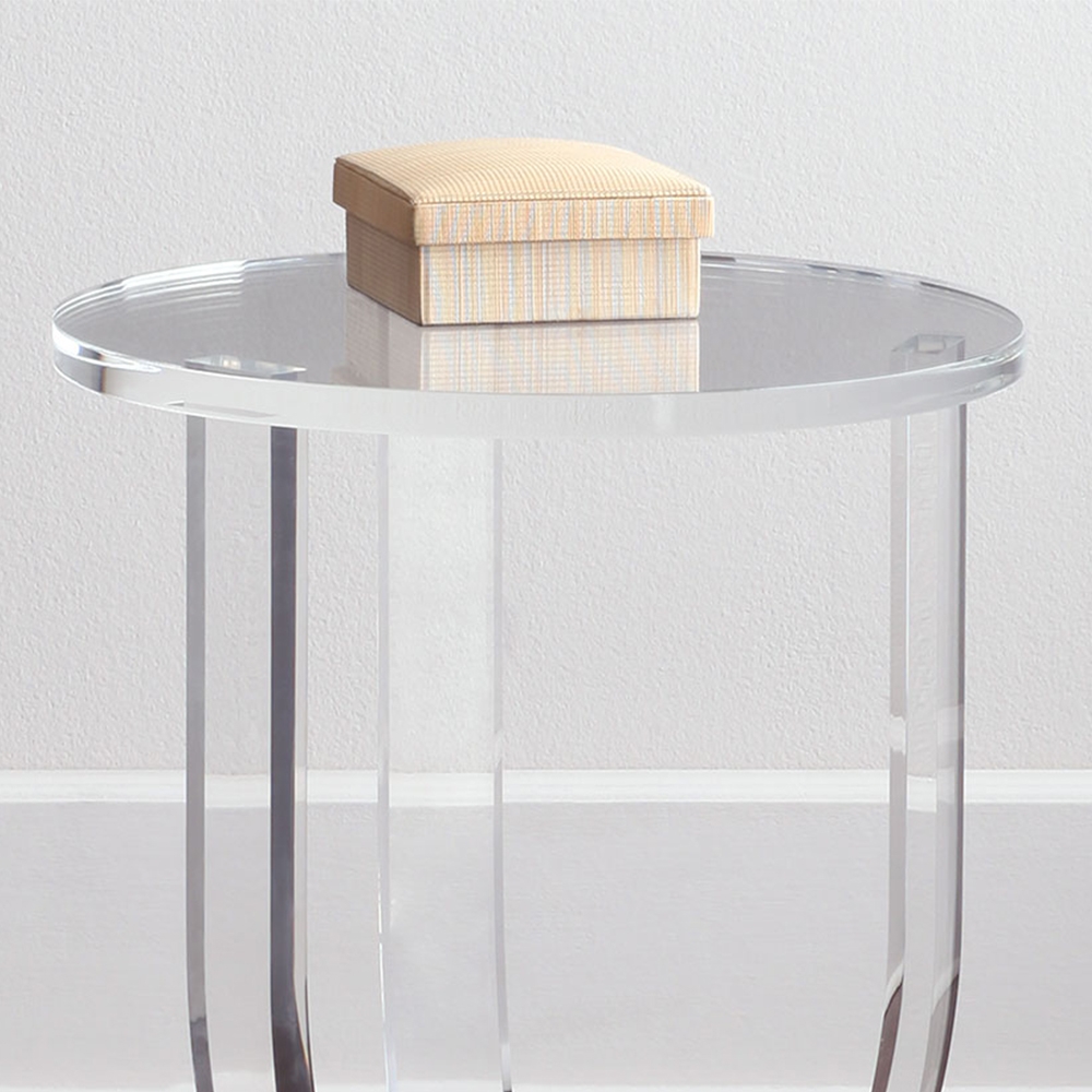 Modern Clear Round End Table Acrylic Side Table window image