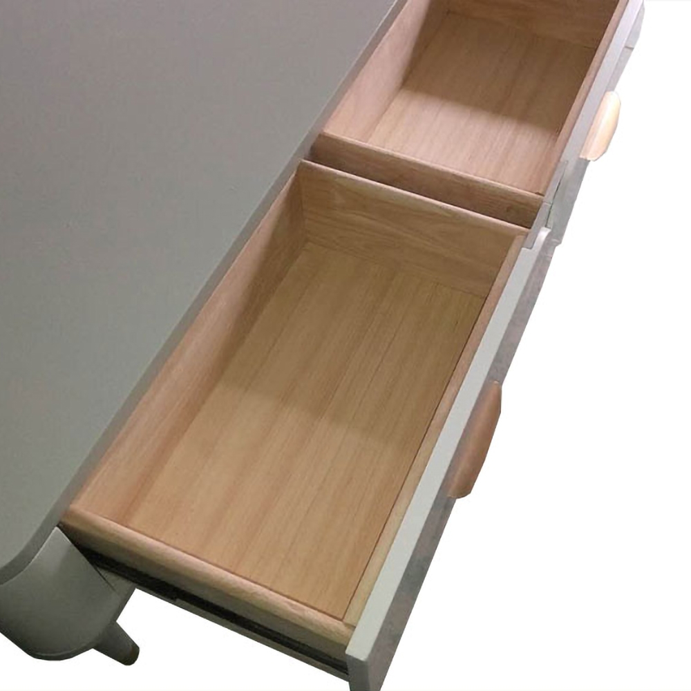 Modern White & Gray Coffee Table with Storage Rectangular Coffee Table with 4-Drawer window image