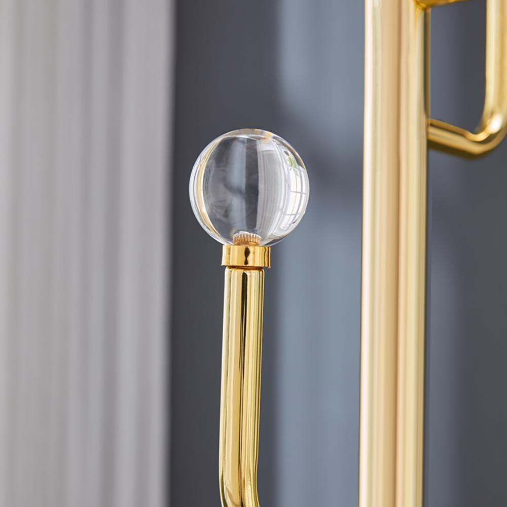 Modern Multi-functional Cloth Rack with Rail & Table in Gold window image