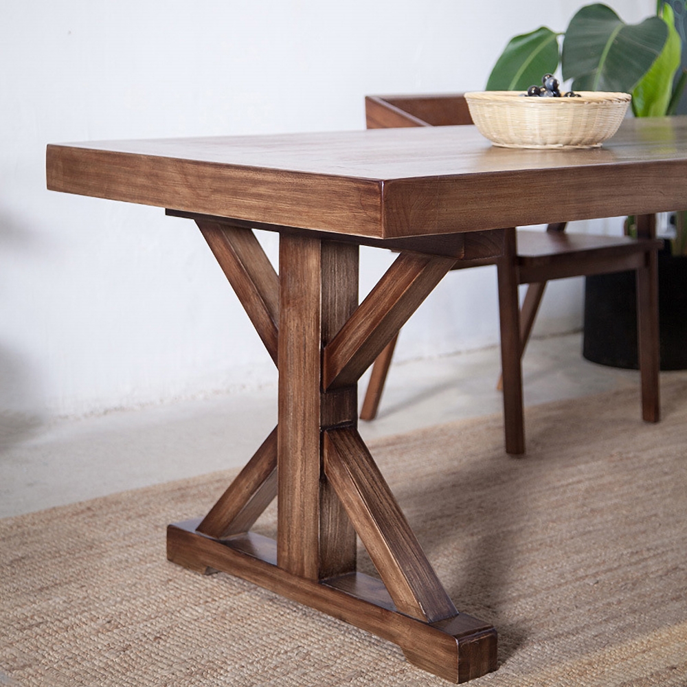 47.2" Rectangular Modern Dining Table Wooden Table for Dinner window image