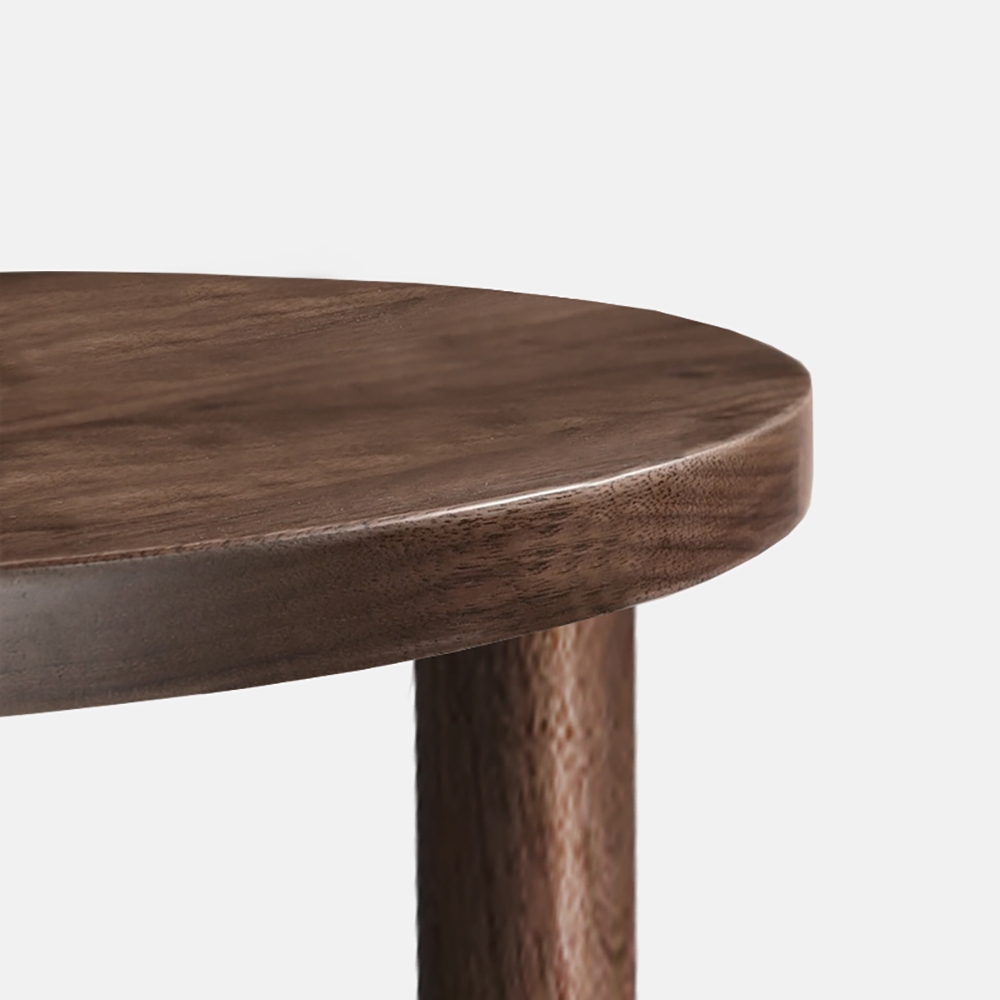 76'' Modern Black Walnut Rubber Wood Coat Rack Freestanding 6 Hooks with Round Table window image