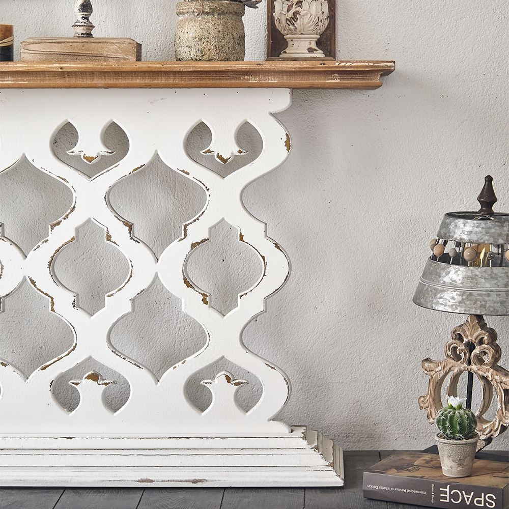 Porchway Fench Country 55.9" Narrow Console Table Wooden Top Entryway Table window image