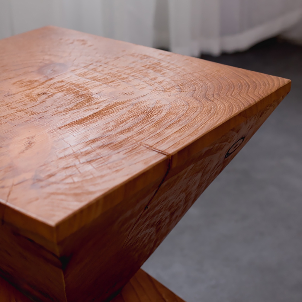 Cottage Walnut Square Side Table Pine End Table window image