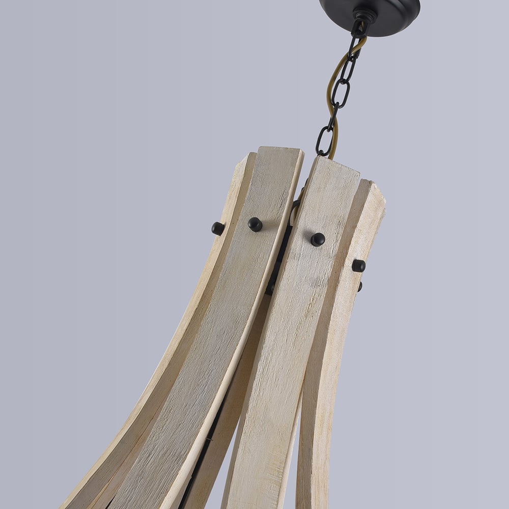 Rustic Reclaimed Wood & Black 5-Light Metal Chandelier with Candle Light window image