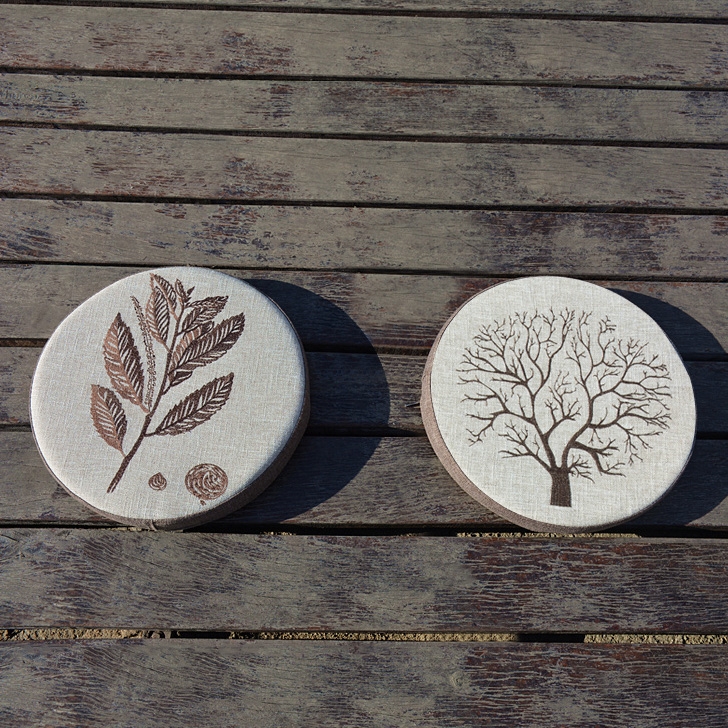 Cottage Round Chair Cushion Embroidered Seat Cushion Indoor/Outdoor Jacquard Chair Pad Style C window image