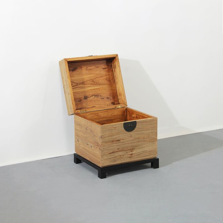 Retro End Table Flip Top with Storage Bin Wooden Side Table window image