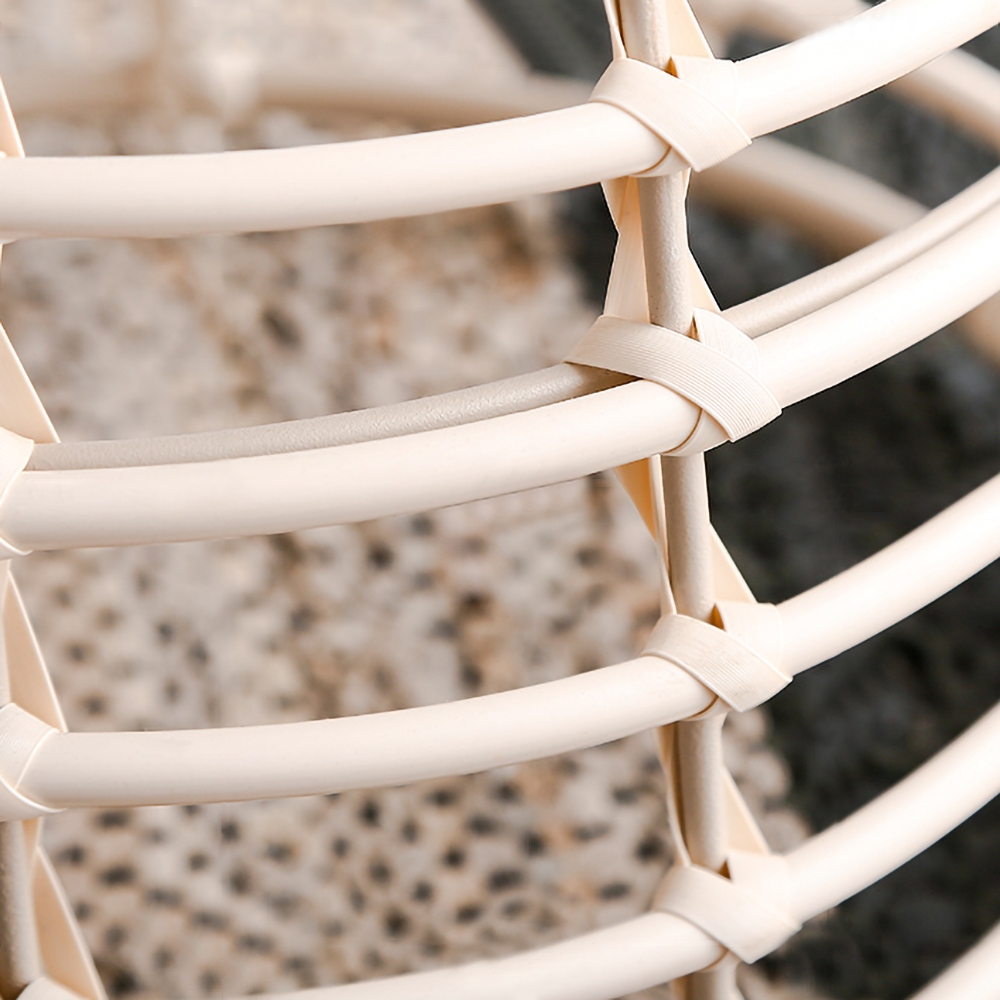 White Round End Table Modern Side Table window image