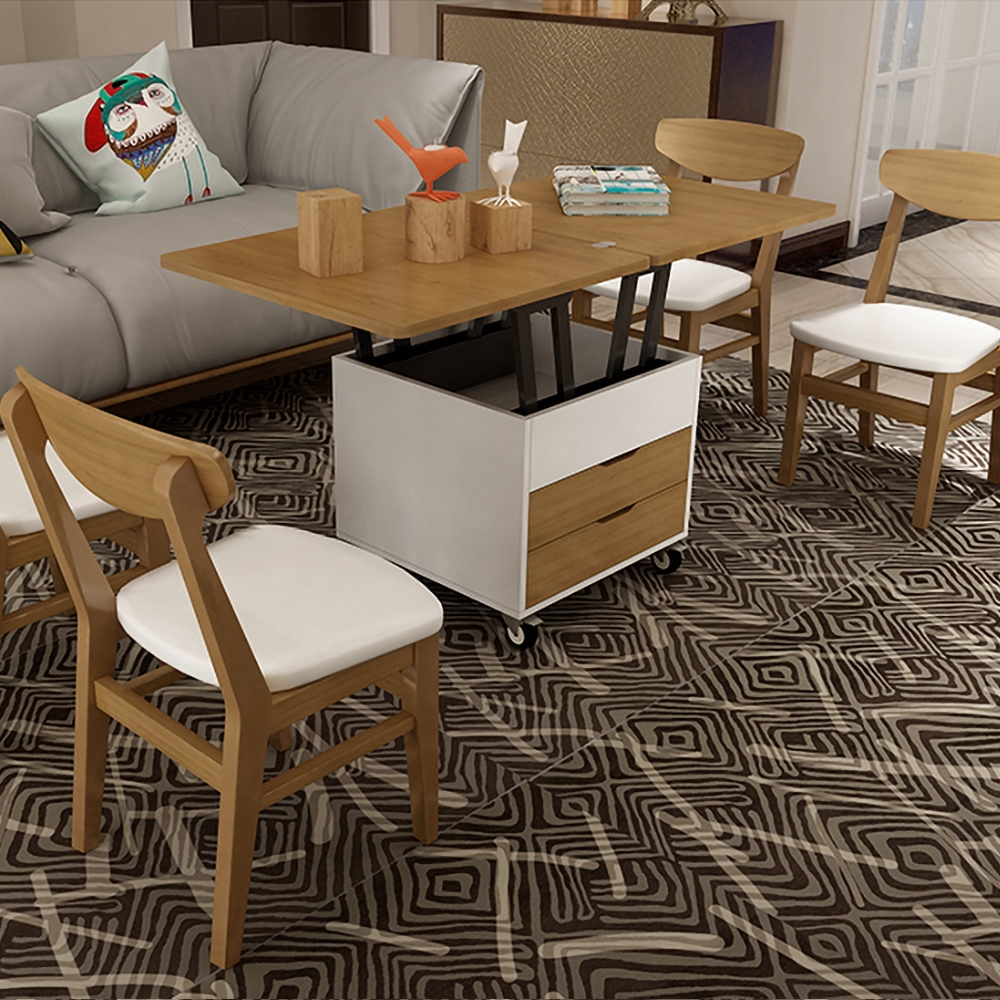 Modern Extendable Wood Coffee Table with Storage Square Coffee Table with Drawers window image