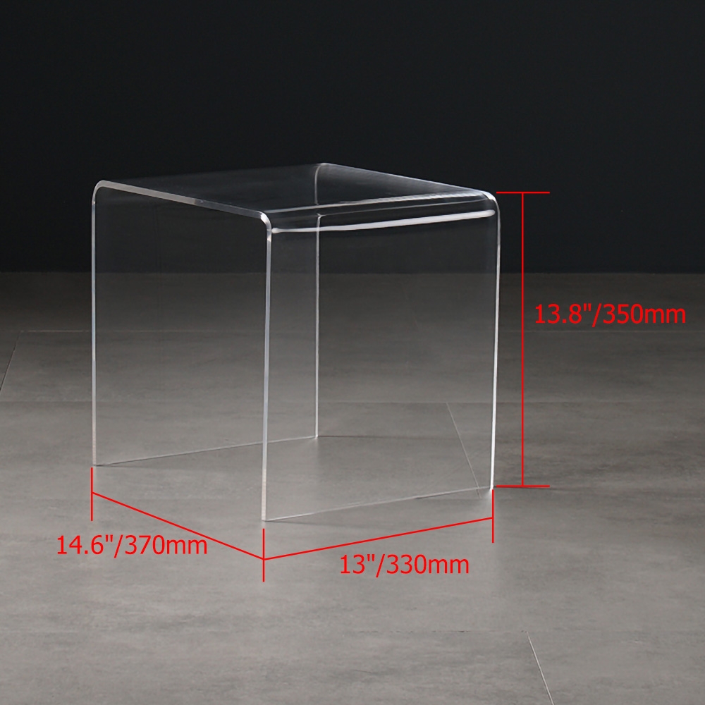 Modern Clear End Table Square Side Table PC Accent Table window image
